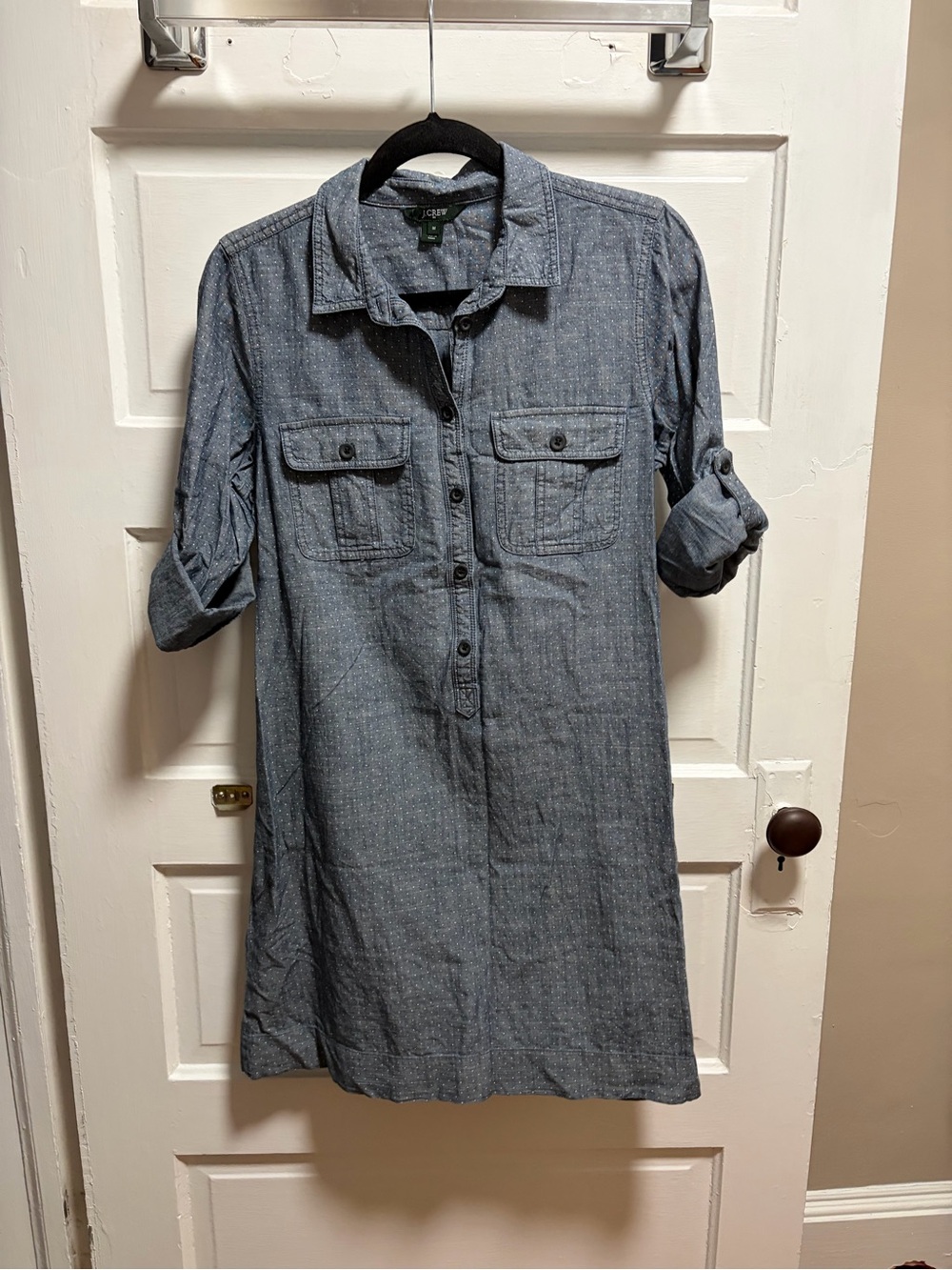 J. Crew Lightweight Chambray Shirt Dress - Blue